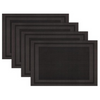 Leeonz Easy to Clean Non Slip Heat Resistant Dining Table Mats Black Set of 4pcs