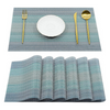 Leeonz Easy to Clean Non-slip Heat Resistant Dining Table Place Mats Ombre Blue Set of 6pcs