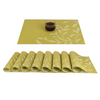 Leeonz PVC Reversible Vinyl Washable Table Mats for Dining Table Set of 8 Placemats Green PLC03-D