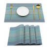 Leeonz Easy to Clean Non-slip Heat Resistant Dining Table Place Mats Ombre Blue Set of 4pcs