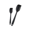 P-Plus International Silicone Spatula Set 2-pcs 446 F Heat Resistant Baking Spoon Black