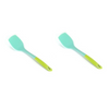 P-Plus International Heat Resistant Silicone Slotted Cooking Turner Non Stick Pack of 2 Green