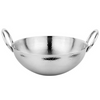 Prabha Stainless Steel Hammered Finish Heavy Gauge Kadhai, Kitchen Wok with 1L Capacity 170 mm