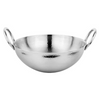 Prabha Stainless Steel Hammered Finish Heavy Gauge Kadhai, Kitchen Wok with 5.8L Capacity 320 mm