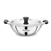 Potscape Essential Stainless Steel Kadai with Lid 20 cm Capacity 1.7 Ltr 22 Gauge