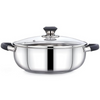 Praylady Stainless Steel 3 Ply Base Kadai with Glass Lid Ecstasy Series Dia 24cm 3.0L