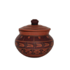 Mitti Cool Clay Curd Pot with Cap 650 ml Abstract Cross Design