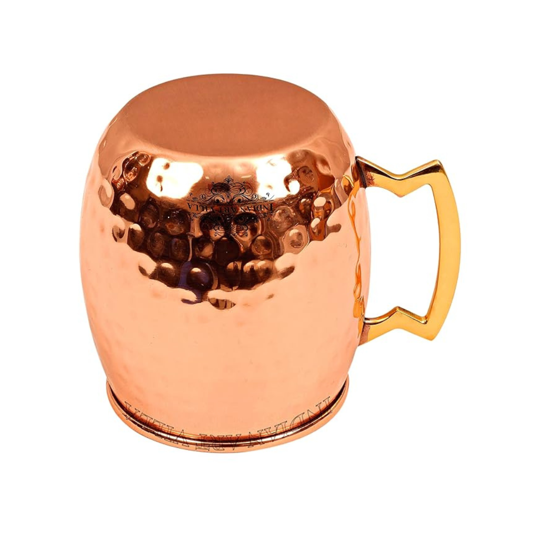 Indian Art Villa Hammered Steel With Copper Plated Nickel Moscow Mule Beer Mug | 600 ml