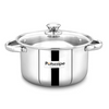 Potscape Pride Stock Pot 18 cm Capacity 1.8 Ltr Stainless Steel Tri-Ply Base with Glass Lid