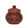 Mitti Cool Clay Curd Pot with Cap 350 ml Abstact Cross Design