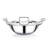 Praylady Nexon Series Triply 22cm 2.1L Kadai with SS Lid Healthy Non Toxic Kadhai for Curry