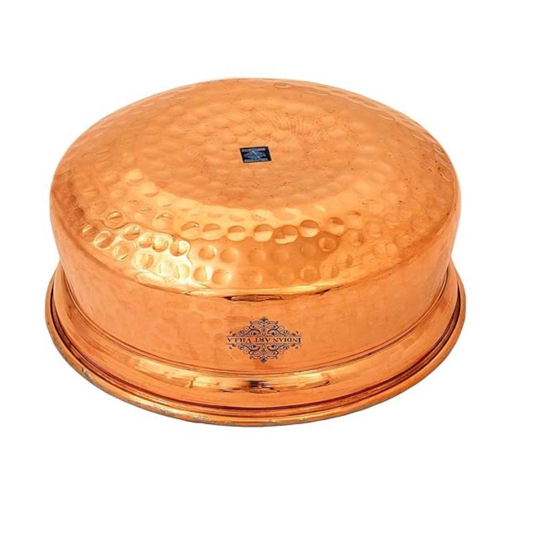 Indian Art Villa Copper Handi with Inside Tin Lining Serveware Tableware Diameter | 6.9 Inches