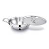 Potscape Triply Kadai with Lid, 24 cm Capacity 2.7 Ltr Less Food Burns