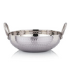 Praylady Stainless Steel Kadai with Handle Traditional Series 2mm Capacity 2 Litre Silver