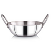 Praylady Srainless Steel 16G Series Deep Flat Kadai 3.0 Litre Silver