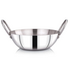 Praylady Stainless Steel 16G Series Deep Flat Kadai 3.5 Litre Silver