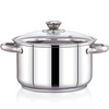 Praylady Stainless Steel Stockpot with Glass Lid Delight Series 3 Ply Base Stockpot Size 22 cm Capacity