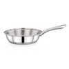 Praylady Stainless Steel Pan with Riveted Handle Delight Series 3 Ply Base Frypan Size 22 cm Silver