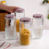 Nestasia Tall Glass Jar with Rose Gold Lid Set of 4 (1500ml) | Airtight Pantry Canisters