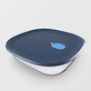 Tupperware Glass Collection Square 1.6L Base Cosmos Seal Mineral Blue | Microwave Safe