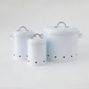 UMAI Metal Vegetable Storage Basket | Potato Onion Garlic | Set of 3 | White Beige