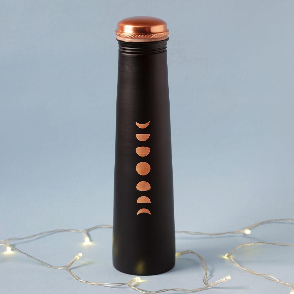 Isha Life Mystic Moon Copper Bottle Black - 750 ml