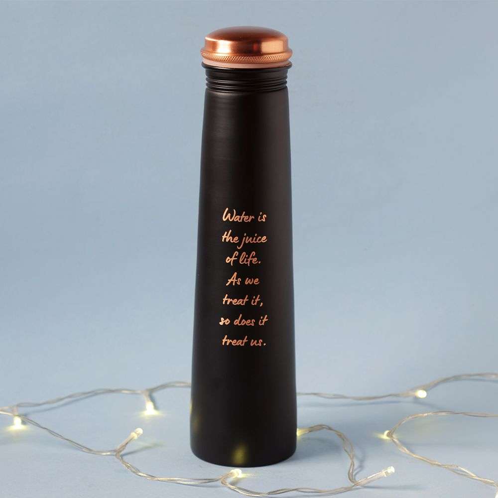 Ishalife Sadhguru Quote Copper Bottle Black - 750 ml