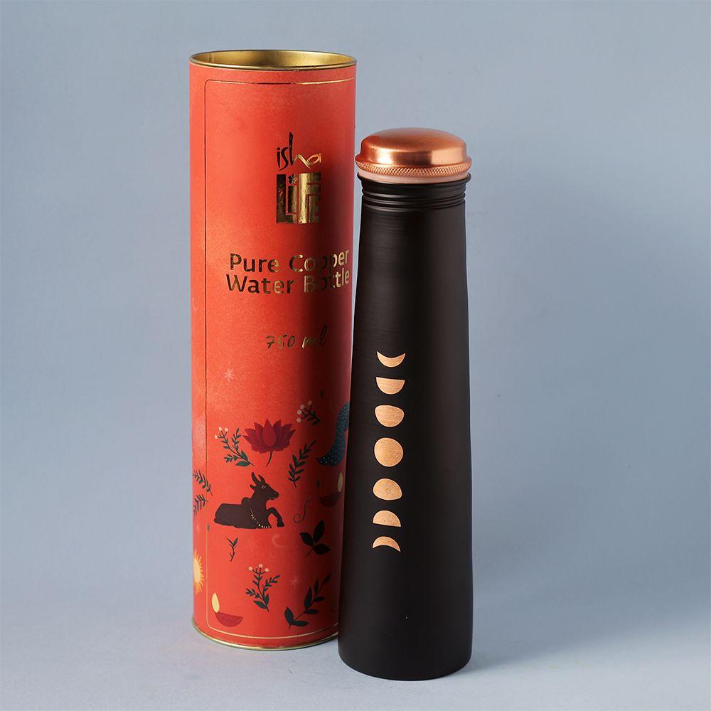 Isha Life Mystic Moon Copper Bottle Black - 750 ml