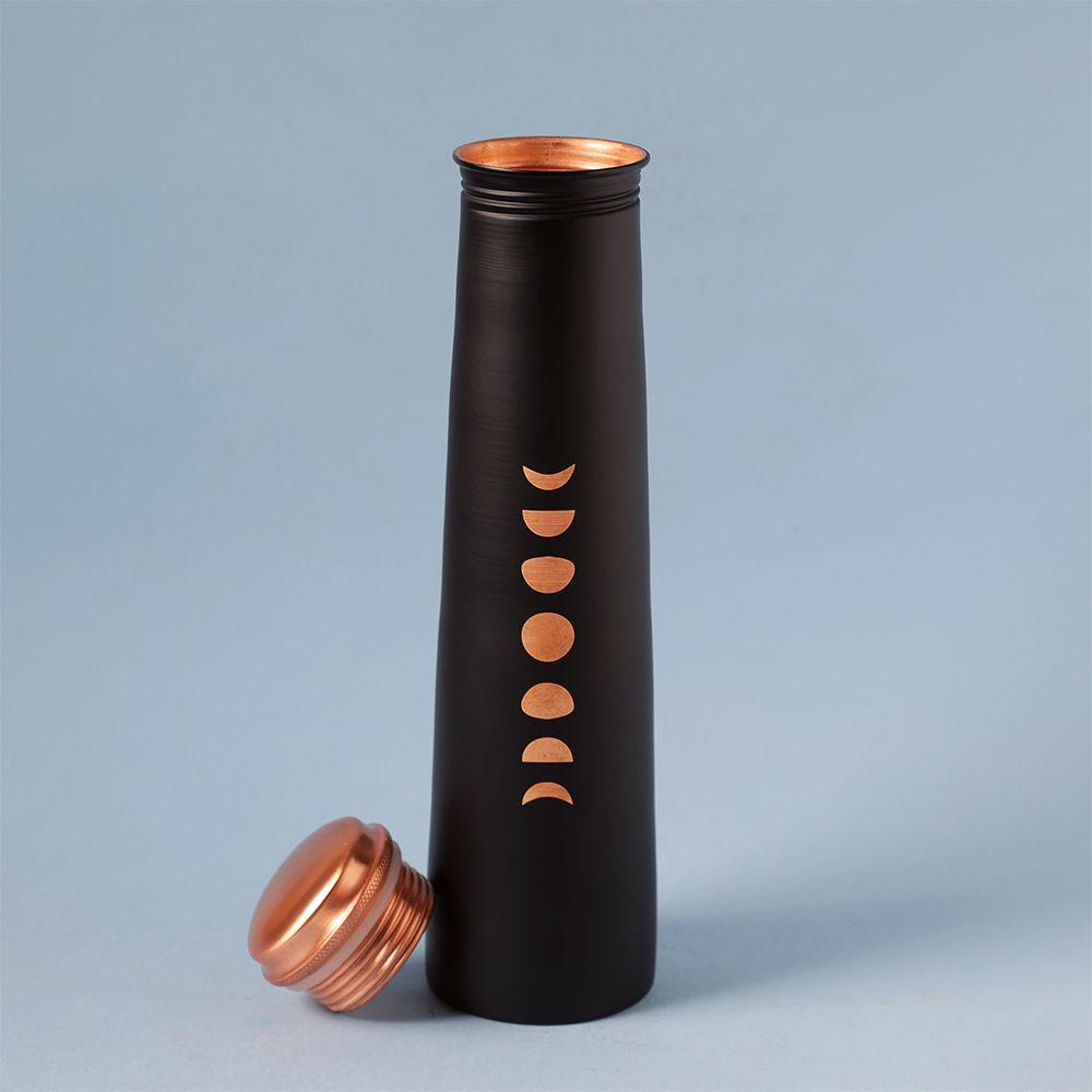 Isha Life Mystic Moon Copper Bottle Black - 750 ml