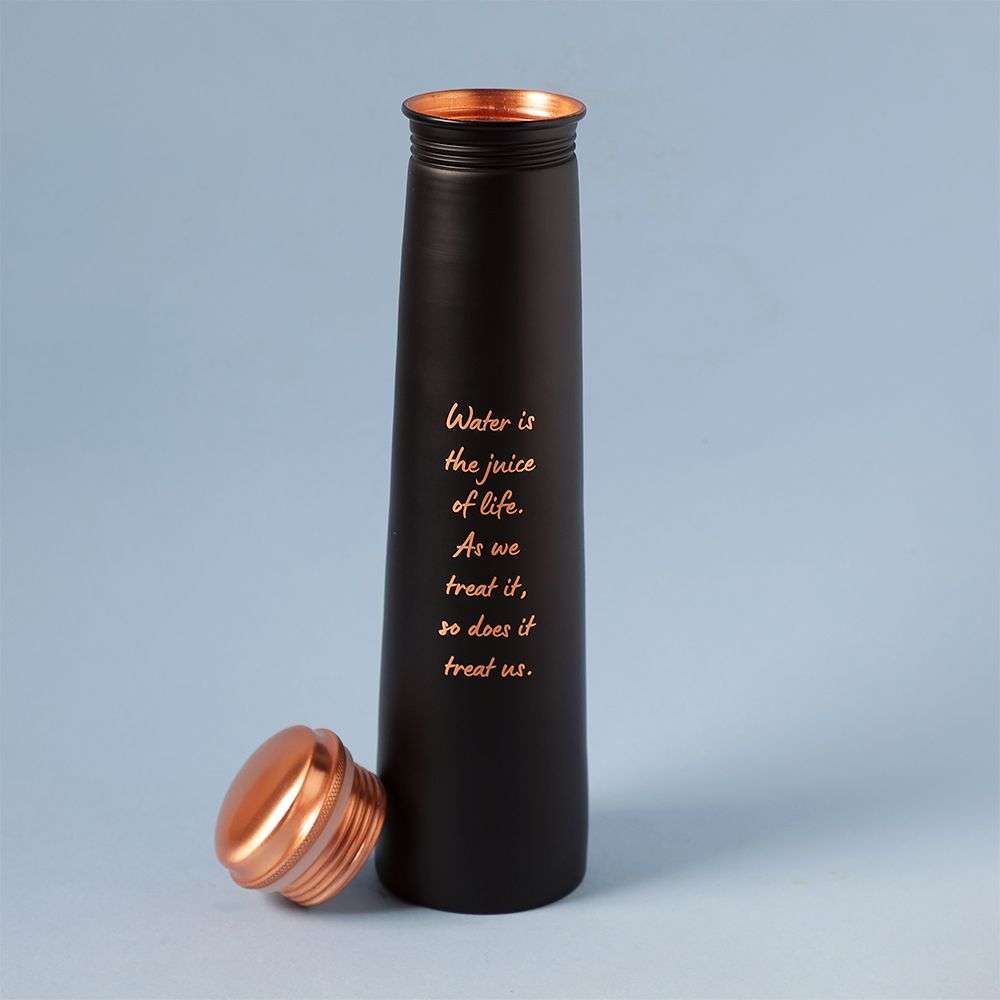 Ishalife Sadhguru Quote Copper Bottle Black - 750 ml