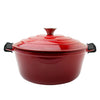 UMAI Enameled Cast Iron Dutch Oven 5L Silicon Handles Biryani Handi Heavy Bottom Gas Induction Red