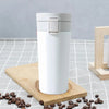 Kuber Industries Stainless Steel Insulated Coffee Tumbler with Sipper Lid | 380 ML | White