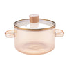 UMAI Borosilicate Glass Saucepan 1.45L Ribbed Amber with Lid Gas Stove Microwave Safe