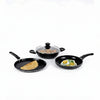 The Better Home 3 Piece Non-Stick Induction Cookware Set 4-Layered Granite Finish Black