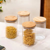 Nestasia Set of 4 Airtight Borosilicate Glass Jar with Fluted Design (1100ml)