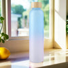 UMAI Borosilicate Glass Water Bottle 750ml | Bamboo Lid | Gradient | Blue-Pink