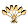FnS Boston 6 Pcs Stainless Steel Gold Dessert Spoon Set