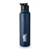 CELLO Crysta Flip Stainless Steel Water Bottle 1000 ml, Navy Blue