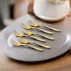 FnS Boston 6 Pcs Stainless Steel Gold Dessert Fork Set