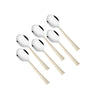 Montavo by FnS  Pebble Laser Design 6 Pcs Stainless Steel Dinner Spoon Set