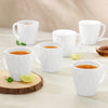 Borosil Larah Curl Cup Set White (160ml x 6)