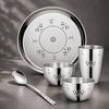 FnS Mandala Laser Design Stainless Steel 5 pcs Dinner Thali Set