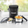 Borosil Feast Steel Tiffin Box School Office Lunch Box Set of 3