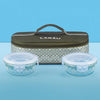 Borosil Larah Gracia Glass Lunch Box Round Set of 2 Flat