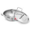 Wonderchef Stella Triply Stainless Steel Kadhai with Lid 20cm 1.6L