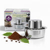 Finality Silver Stainless Steel Tea, Coffee Dabara Set