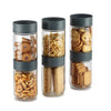 Cello Modustack Glassy Storage Jars For Kitchen Set of 6 Pcs - 750 ml Grey