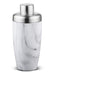 FnS White Marble Finish Cocktail Shaker 650ml Stainless Steel Built-in Strainer
