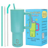 House of Quirk 1200ML Stainless Steel Tumbler with Handle & Lid - Turquoise