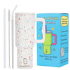 House of Quirk 1200ML Stainless Steel Tumbler with Handle & Lid - Cream Paint